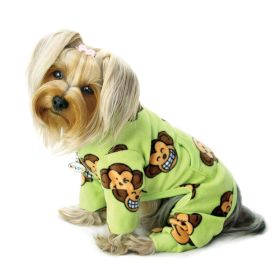 Silly Monkey Fleece Turtleneck Pajamas - Lime - S