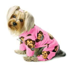 Silly Monkey Fleece Turtleneck Pajamas - Pink - S
