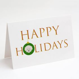 Bichon Frise - Dog Face Happy Holidays Christmas Greeting Cards Pack of 8 Blank Cards with Envelopes Whimsical A7 Size 5x7 Blank Note Cards