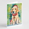 Golden Retriever Christmas Greeting Cards Pack of 8 Blank Cards with Envelopes Whimsical A7 Size 5x7 Blank Note Cards