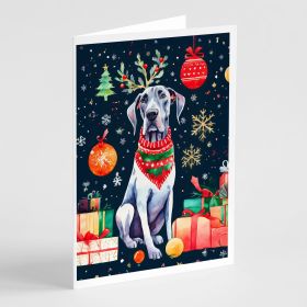 Great Dane Christmas Greeting Cards Pack of 8 Blank Cards with Envelopes Whimsical A7 Size 5x7 Blank Note Cards
