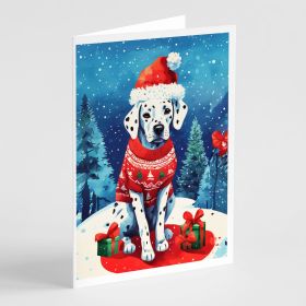 Dalmatian Christmas Greeting Cards Pack of 8 Blank Cards with Envelopes Whimsical A7 Size 5x7 Blank Note Cards