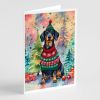 Dachshund Christmas Greeting Cards Pack of 8 Blank Cards with Envelopes Whimsical A7 Size 5x7 Blank Note Cards