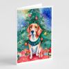 English Foxhound Christmas Greeting Cards Pack of 8 Blank Cards with Envelopes Whimsical A7 Size 5x7 Blank Note Cards