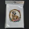 Irish Wolfhound and Flowers Greeting Cards Pack of 8 Blank Cards with Envelopes Whimsical A7 Size 5x7 Blank Note Cards