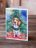 English Foxhound Christmas Greeting Cards Pack of 8 Blank Cards with Envelopes Whimsical A7 Size 5x7 Blank Note Cards