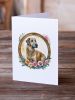 Irish Wolfhound and Flowers Greeting Cards Pack of 8 Blank Cards with Envelopes Whimsical A7 Size 5x7 Blank Note Cards