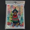 Dachshund Christmas Greeting Cards Pack of 8 Blank Cards with Envelopes Whimsical A7 Size 5x7 Blank Note Cards