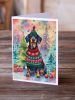 Dachshund Christmas Greeting Cards Pack of 8 Blank Cards with Envelopes Whimsical A7 Size 5x7 Blank Note Cards