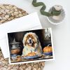 Tibetan Mastiff Fall Kitchen Pumpkins Greeting Cards Pack of 8 Blank Cards with Envelopes Whimsical A7 Size 5x7 Blank Note Cards