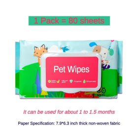 Dog And Cat Wet Wipes, Fragrance Free, Plant.based  SKIP THE BATH Gentle Cleansing AndDeodorizing,Hypoallergenic, Wipes For PawsEars, Fur, Eye Ducts A (Option: 1pcs)