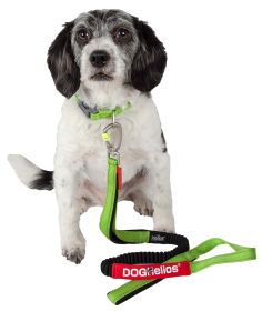 Dog Helios Neo-Indestructible Easy-Tension Sporty Embroidered Thick Durable Pet Dog Leash And Collar (Color: Green, size: large)