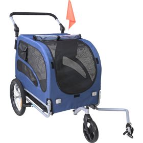 Dog Bike Trailer, Supports up to 100 lbs, 2-in-1 Pet Stroller Cart Bicycle Carrier, Easy Folding Cart Frame with Quick Release Wheels (Load Capacity: 100 lbs)