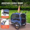 Dog Bike Trailer, Supports up to 100 lbs, 2-in-1 Pet Stroller Cart Bicycle Carrier, Easy Folding Cart Frame with Quick Release Wheels