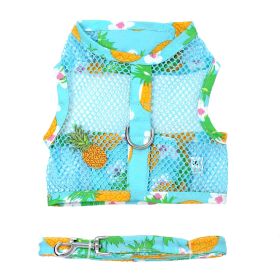 Cool Mesh Dog Harness with Leash - Pineapple Luau (size: X-Small)