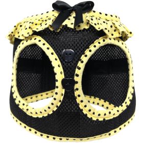 American River Choke Free Dog Harness Polka Dot Collection - Yellow and Black Polka Dot (size: small)